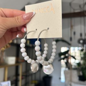 Hoop pearls silver