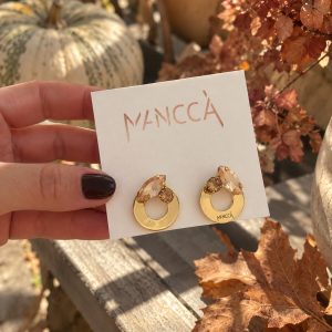Crystal mini round gold uhani