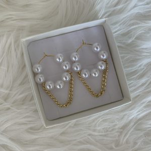 Round pearls chain gold