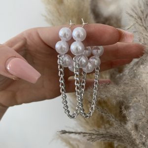 Round pearls chain silver