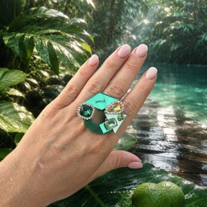 Prstan EMERALD RAIN