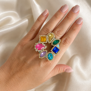 Prstan RAINBOW crystal