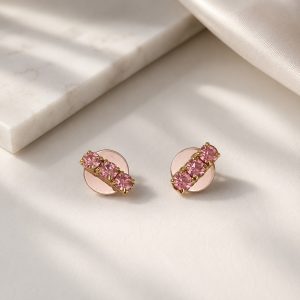 Uhani Mini crystal rose