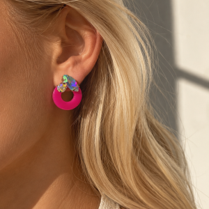 Crystal mini round DEEP PINK