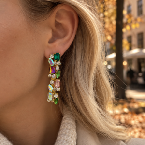 Uhani crystal queen green