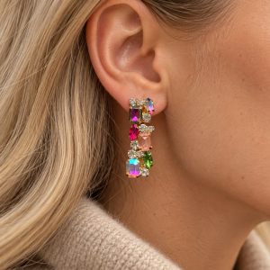 Uhani crystal queen pink